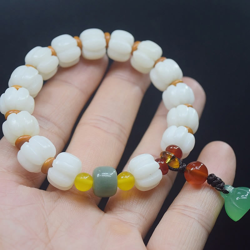 Bodhi Seed Red Agate Lotus Harmony Bracelet