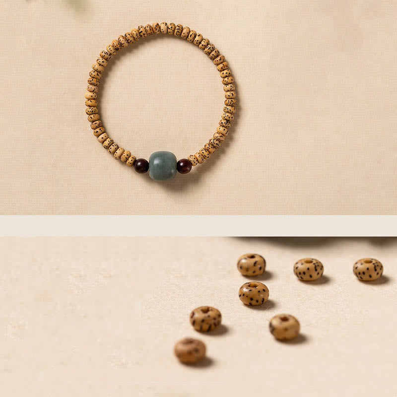Bodhi Seed Small Leaf Red Sandalwood Wisdom Bracelet for Spiritual Protection