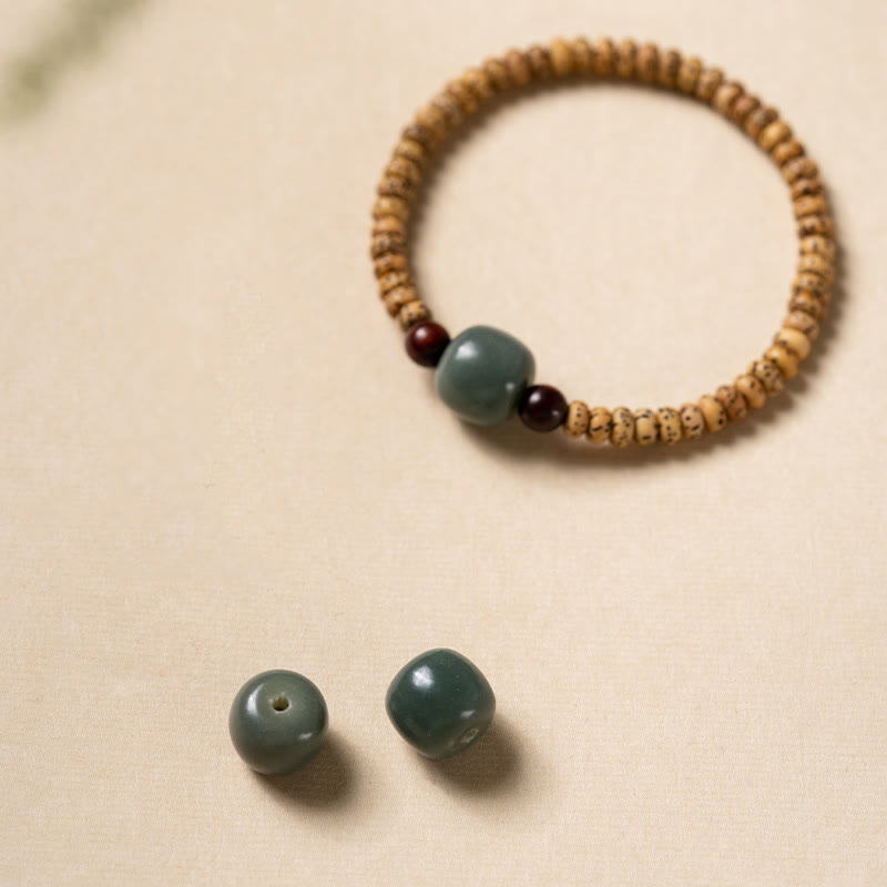 Bodhi Seed Small Leaf Red Sandalwood Wisdom Bracelet for Spiritual Protection