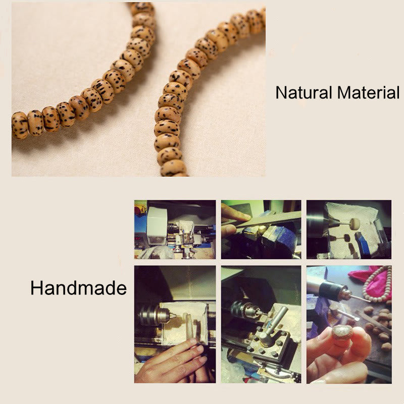 Bodhi Seed Small Leaf Red Sandalwood Wisdom Bracelet for Spiritual Protection