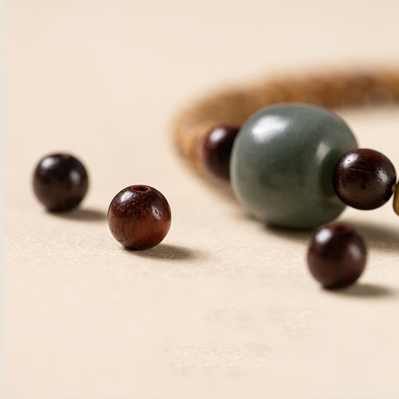 Bodhi Seed Small Leaf Red Sandalwood Wisdom Bracelet for Spiritual Protection