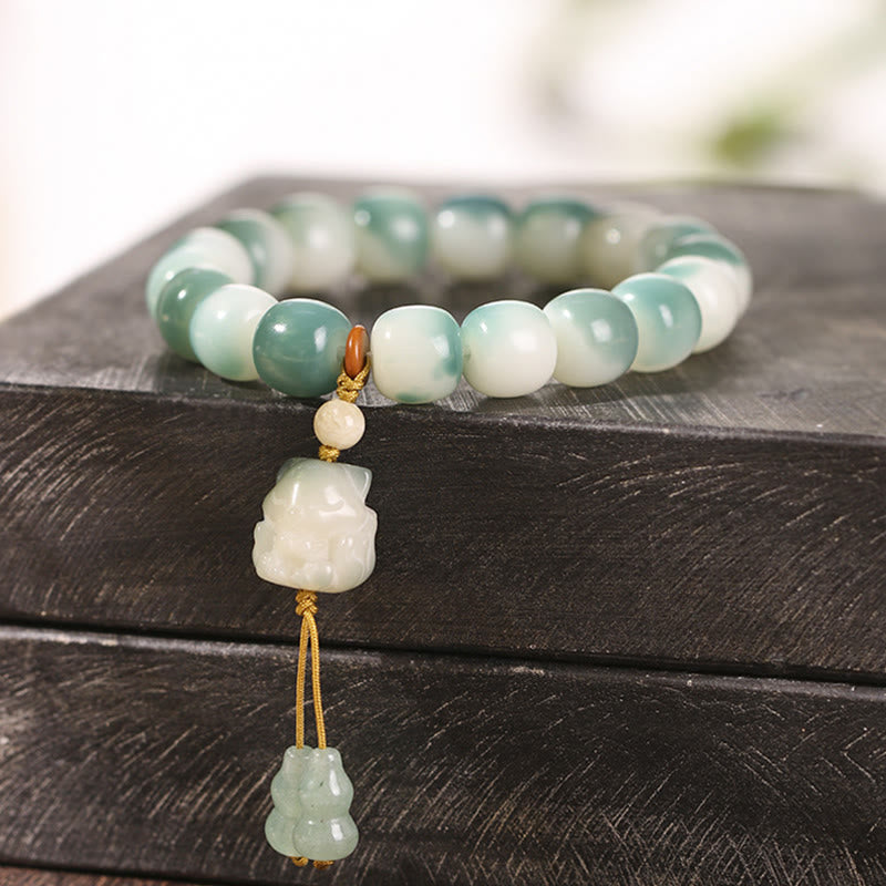 Bodhi Seed Spiritual Bracelet with Nine-Tailed Fox Protection