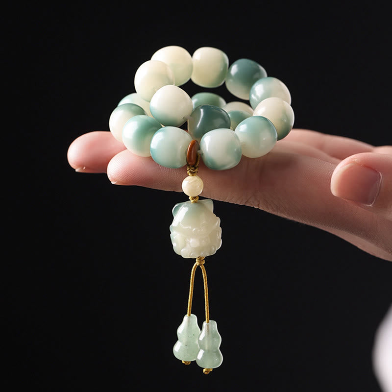 Bodhi Seed Spiritual Bracelet with Nine-Tailed Fox Protection