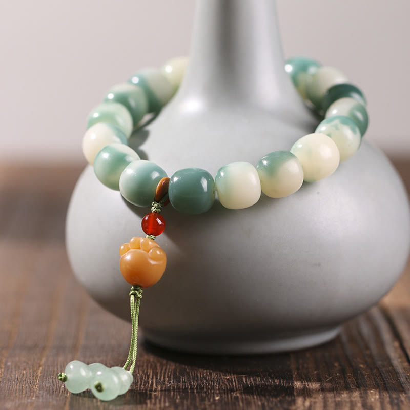 Bodhi Seed Spiritual Bracelet with Nine-Tailed Fox Protection