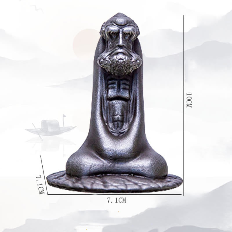 Bodhidharma 10cm Iron Powder Rust Resin Buddha Statue Decoration