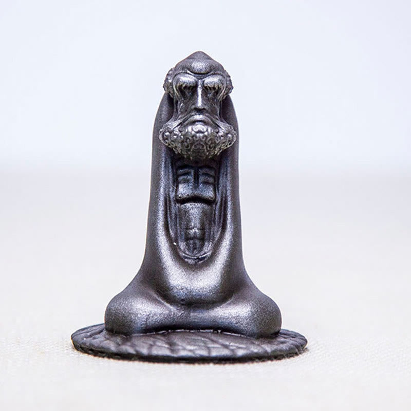 Bodhidharma 10cm Iron Powder Rust Resin Buddha Statue Decoration