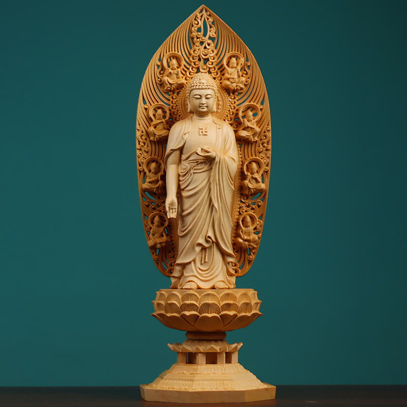 Boxwood Buddha Statue | Mahasthamaprapta Bodhisattva 43cm