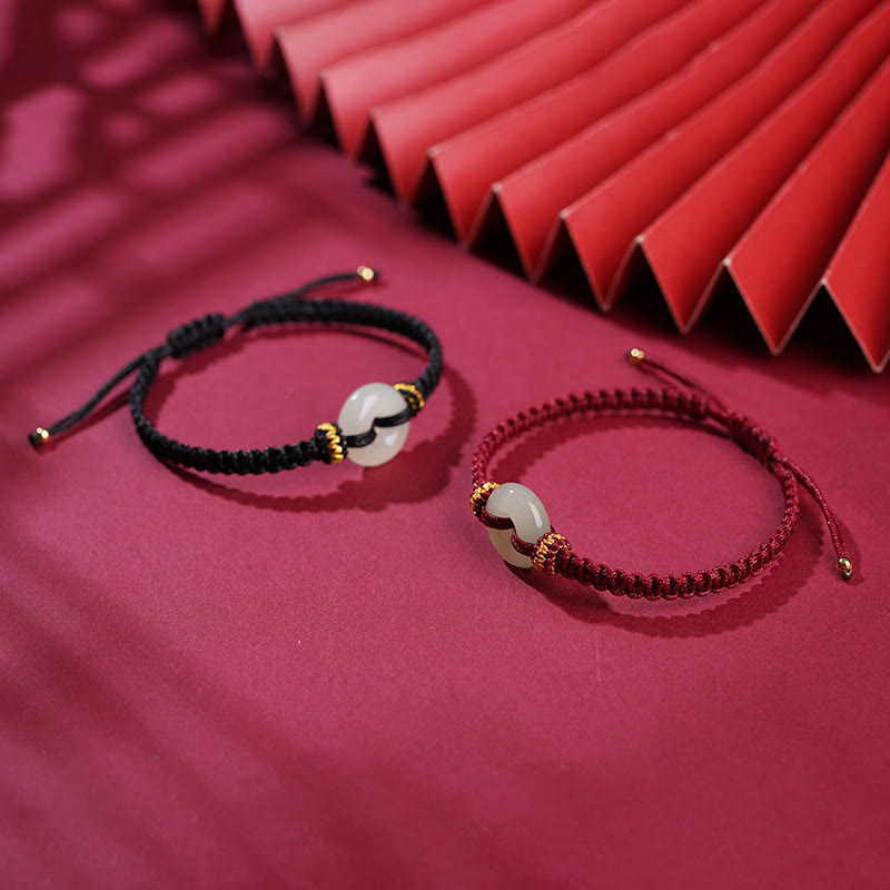 Braided Jade Bracelet with Peace Buckle | Abundance & Harmony