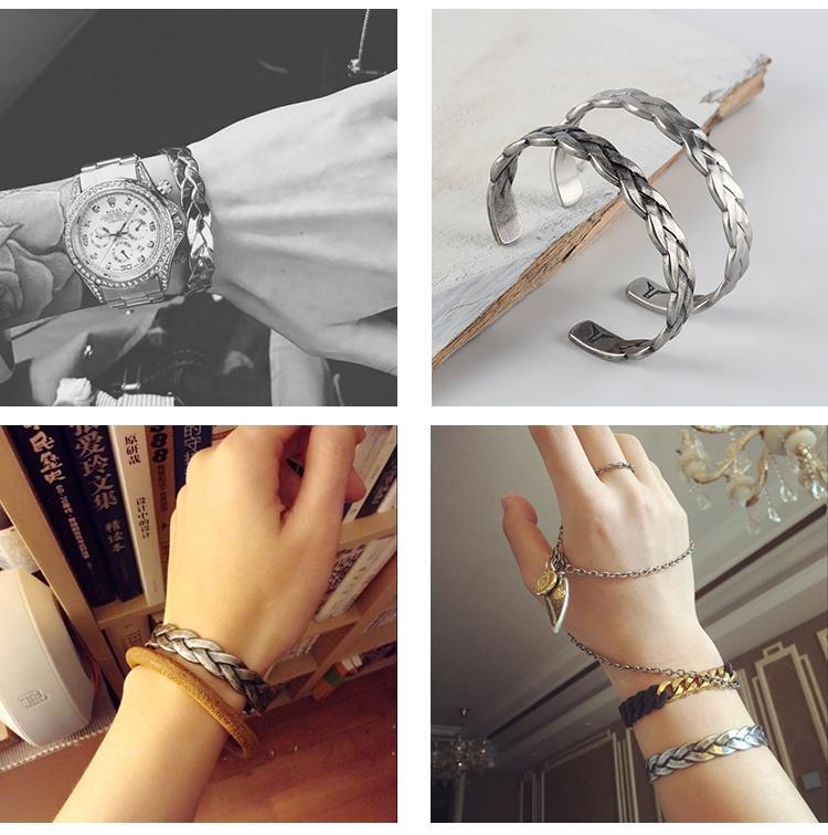 Braided Leather Bracelet with Tiger Eye Charm