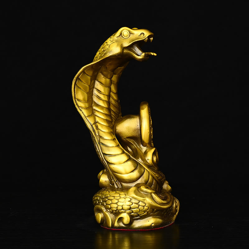 Brass Year of the Snake Fu Character Statue 14x9x19cm