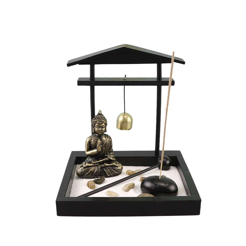 Buddha Statue Meditation Zen Garden Set 15cm