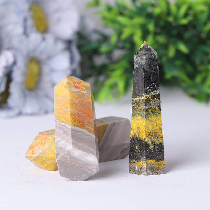 Bumblebee Jasper Healing Point 2-4.5in Crystal Tower