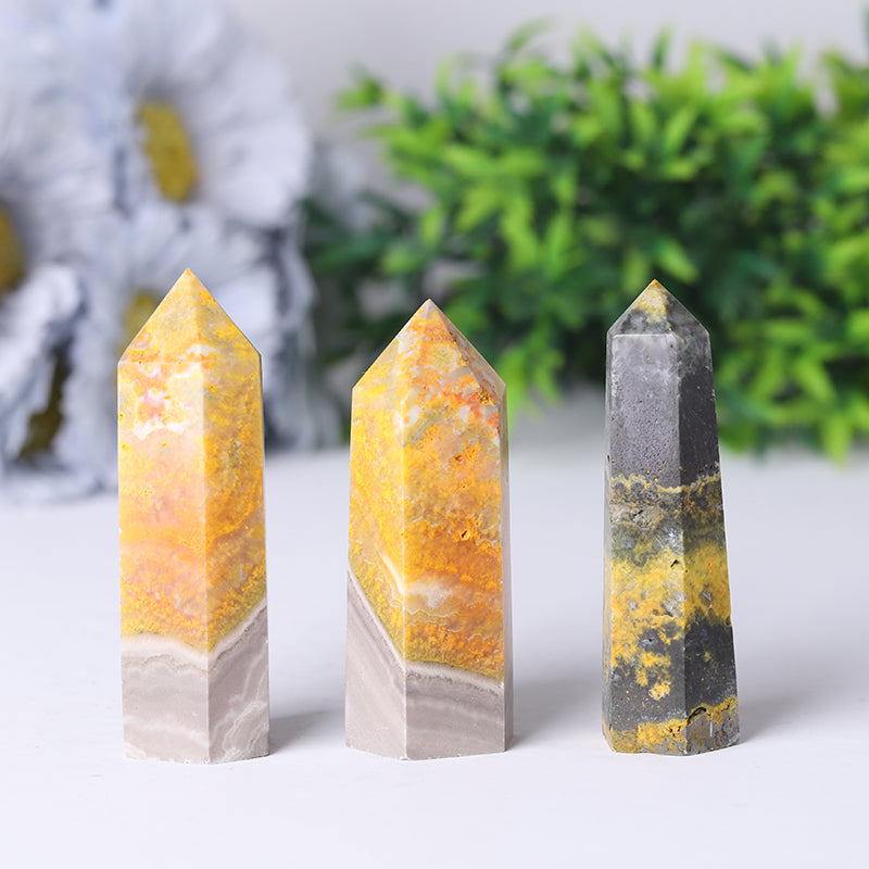 Bumblebee Jasper Healing Point 2-4.5in Crystal Tower