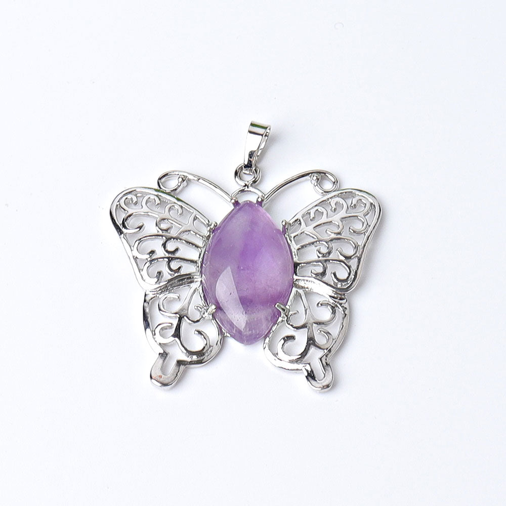 Butterfly Crystal Pendant 1.6 inches | Healing Energy Gem
