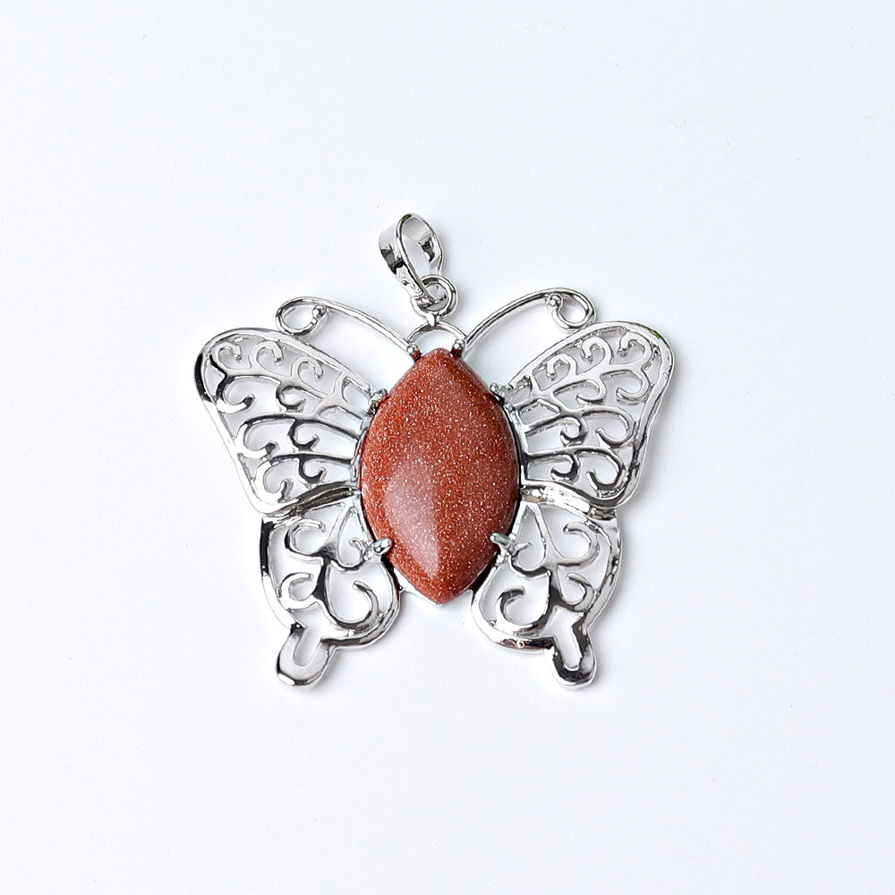 Butterfly Crystal Pendant 1.6 inches | Healing Energy Gem