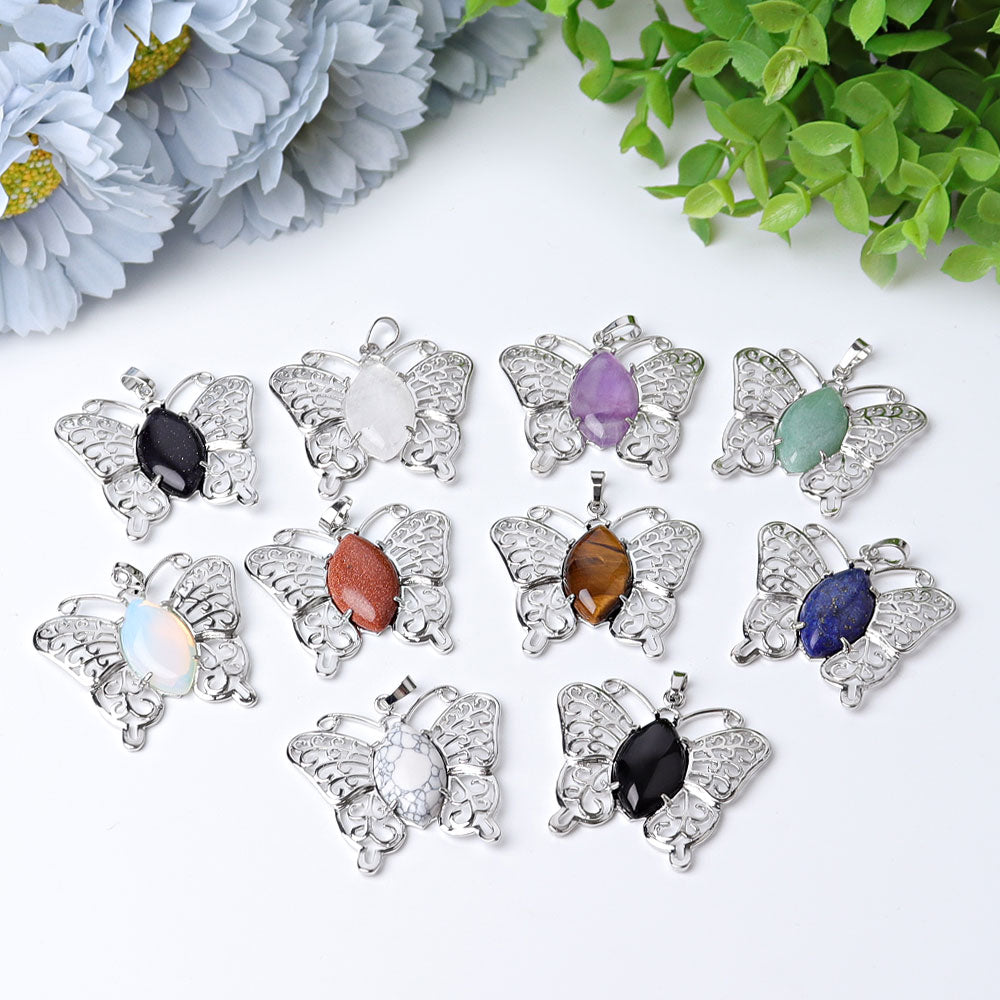 Butterfly Crystal Pendant 1.6 inches | Healing Energy Gem