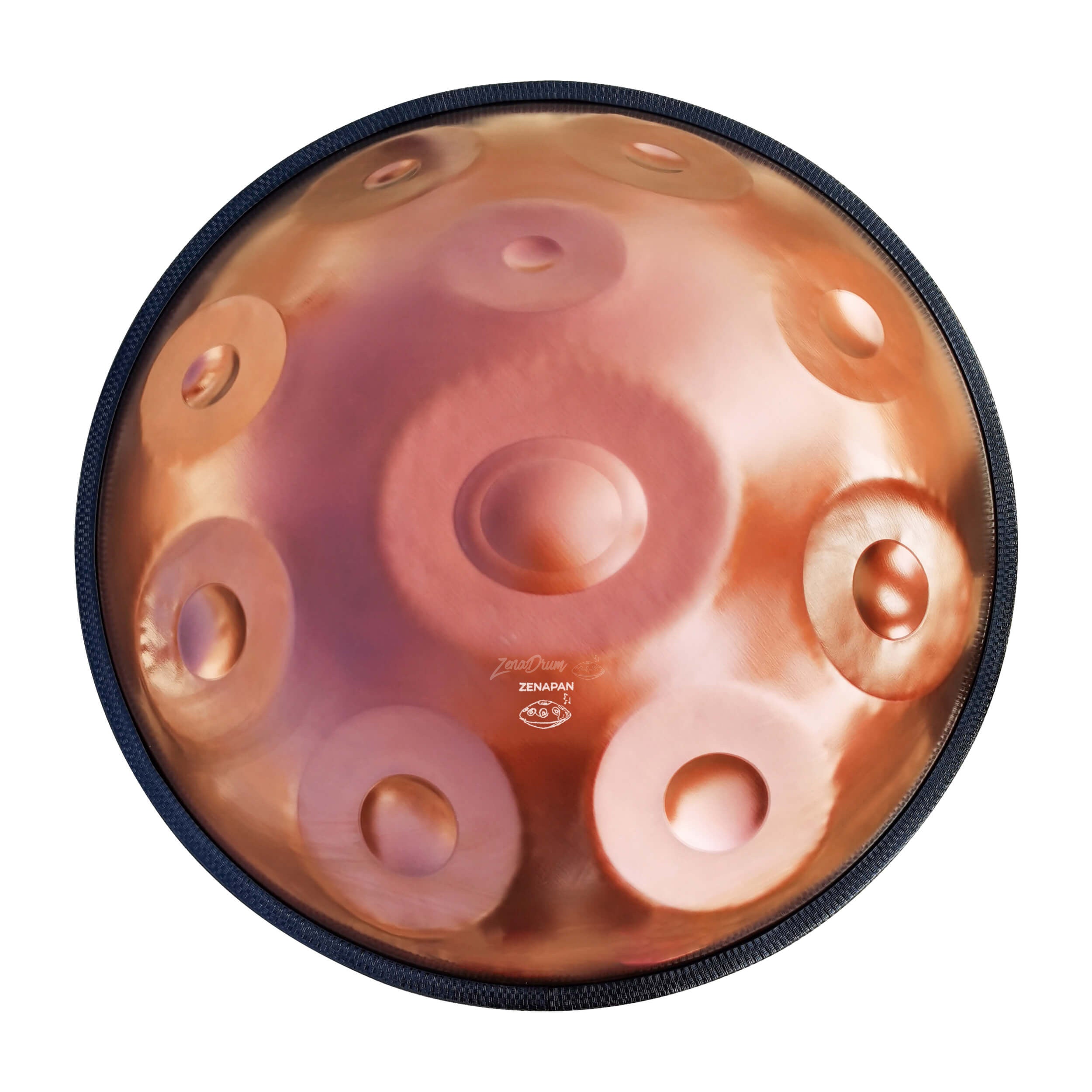 Copper C Major Handpan Drum with circular tone fields for sale