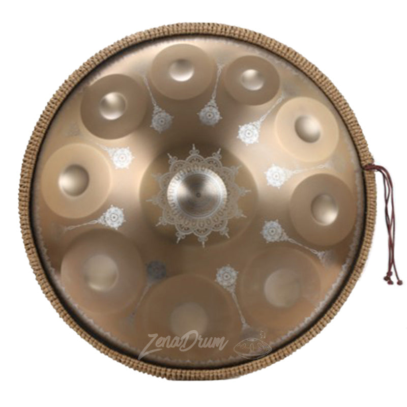 Circular C Major Handpan Drum with snowflake patterns and 9/10/12 notes for sale