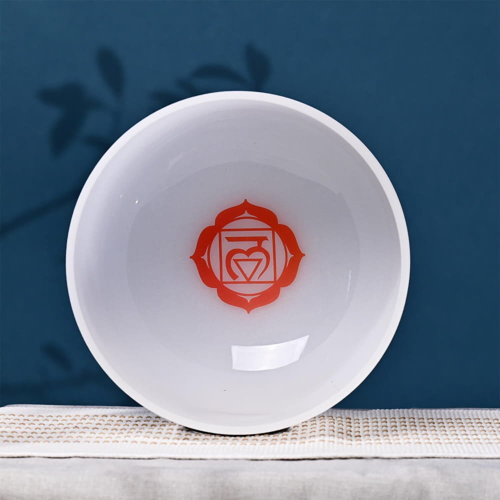 C Note Root Chakra Symbol Crystal Singing Bowl - chalice bowl - On sale
