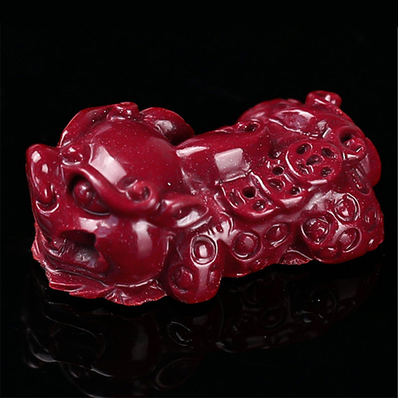 8mm Cinnabar Pixiu Calm Bracelet for Wealth & Luck