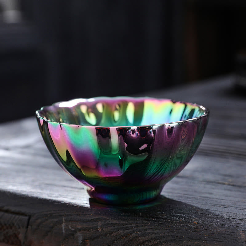 Vivid Peacock Jian Zhan Ceramic Tea Cup 110ml
