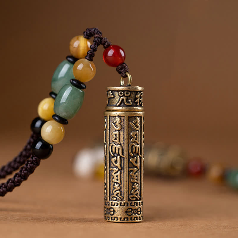 Om Mani Padme Hum Protection Necklace | Copper & Bodhi Seed