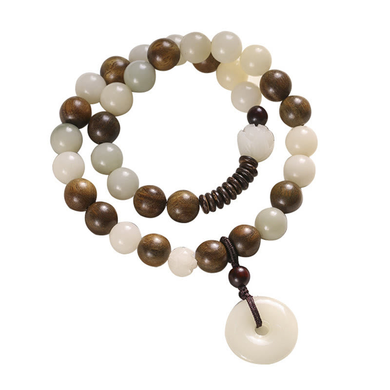 10mm Bodhi Seed Green Sandalwood Lotus Bracelet | Harmony Peace