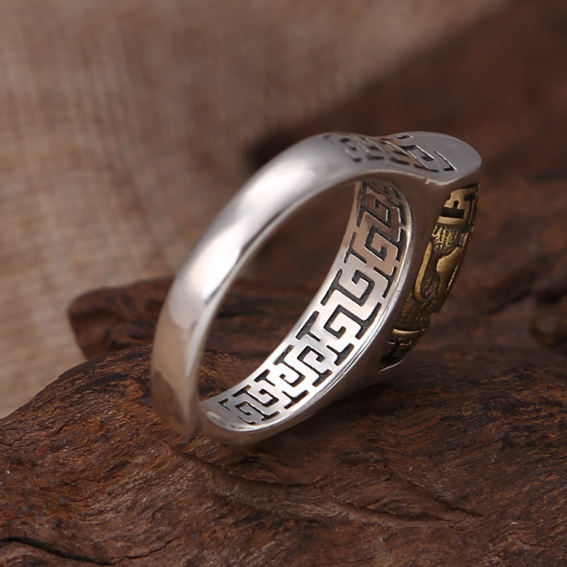 Adjustable Copper Om Mani Padme Hum Purity Rotatable Ring