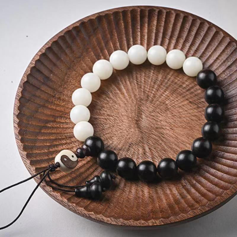 12mm Ebony Yin Yang Meditation & Protection Bracelet
