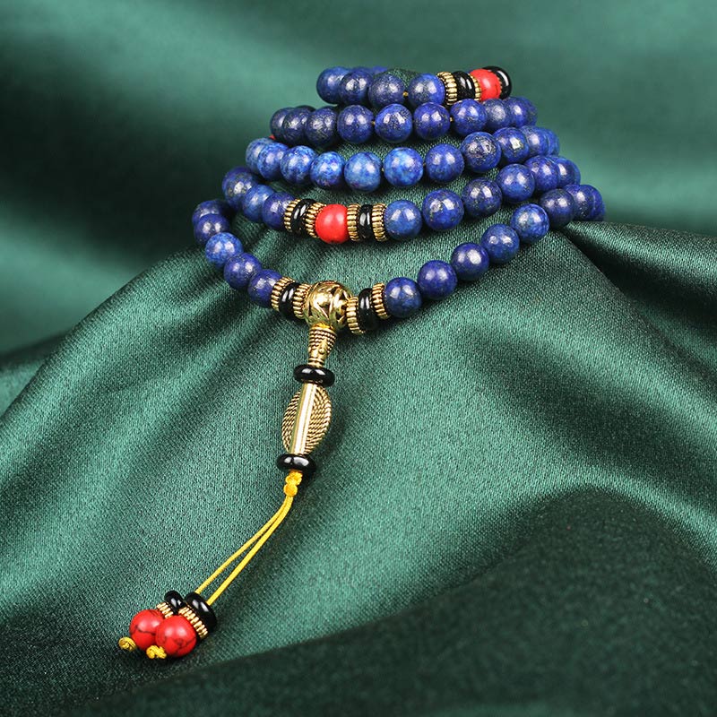 108 Beads Lapis Lazuli Positive Tibetan Mala Bracelet