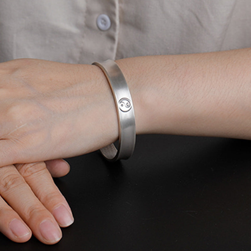 999 Sterling Silver Yin Yang Auspicious Clouds Bracelet