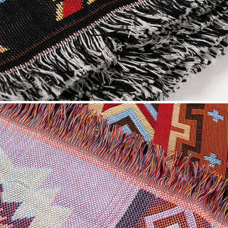 Geometric Tibetan Blanket 90x180cm Warm Comfortable Throw