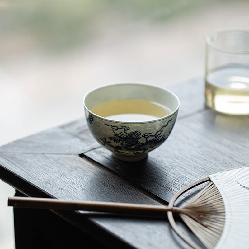 Blue Dragon Ceramic Teacup 80ml | Chinese Tea Cup