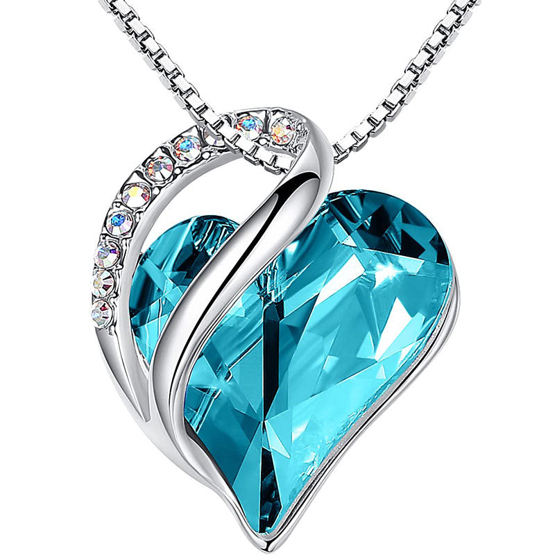 Love Heart Birthstone Healing Energy Necklace Pendant