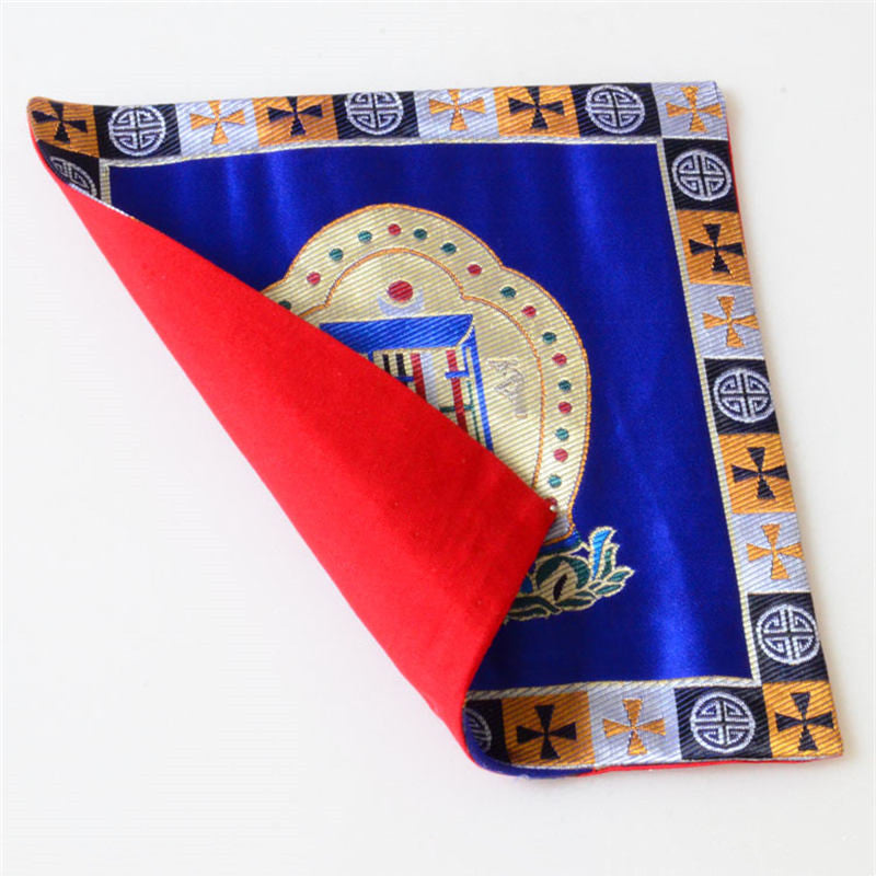 Cotton Prayer Altar Mat 21cm | Man-Bcu Kalachakra Symbol