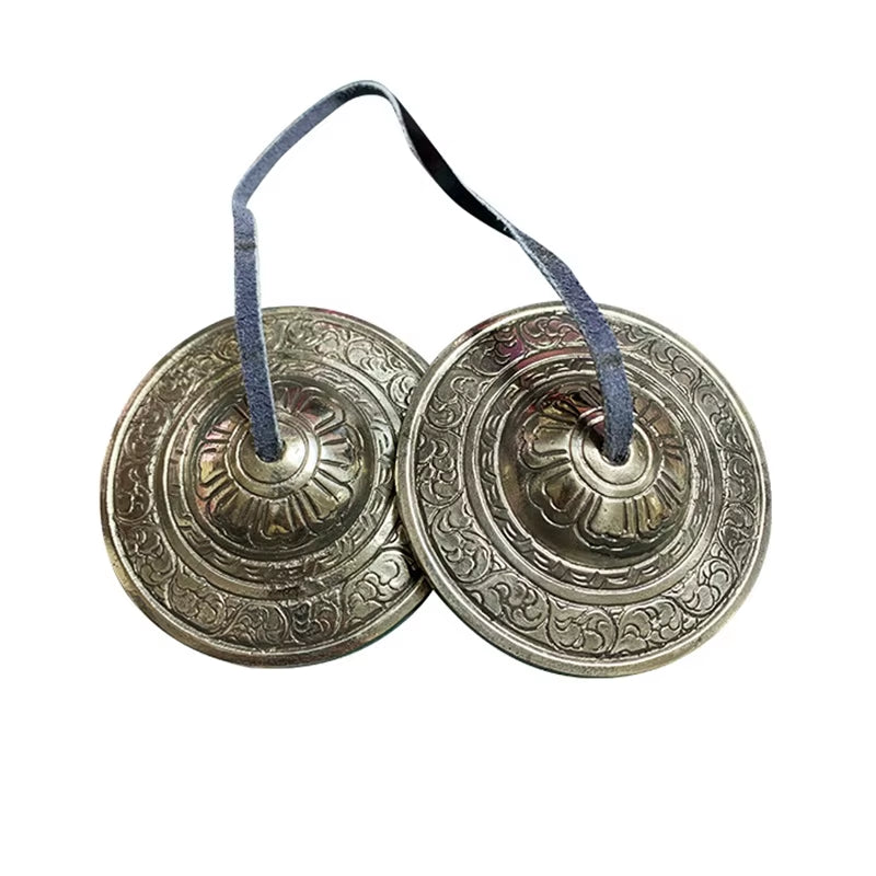 Nepal Handmade Tinkle Bell Large Brass Tibetan Music Bells Sound Healing Yoga Meditation Tinsha Bell Percussion Children Gifts