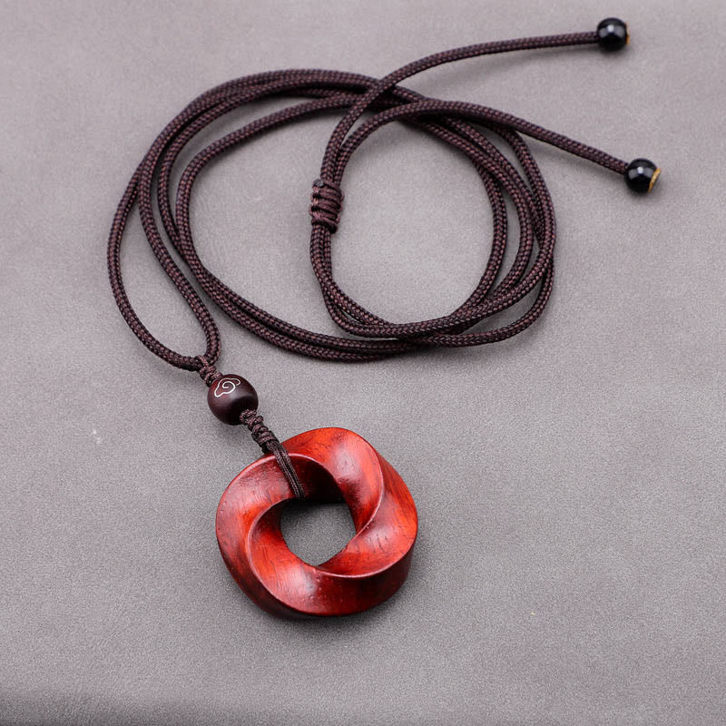 Spiritual Red Sandalwood Auspicious Clouds Necklace