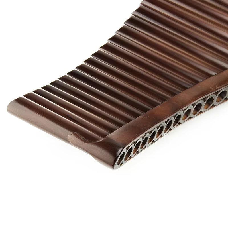 Handmade Brown Panflute for Musical Instruments Chinese Traditional Woodwind Instrument, Pan Pipes G Key High Quality 25 Pipes