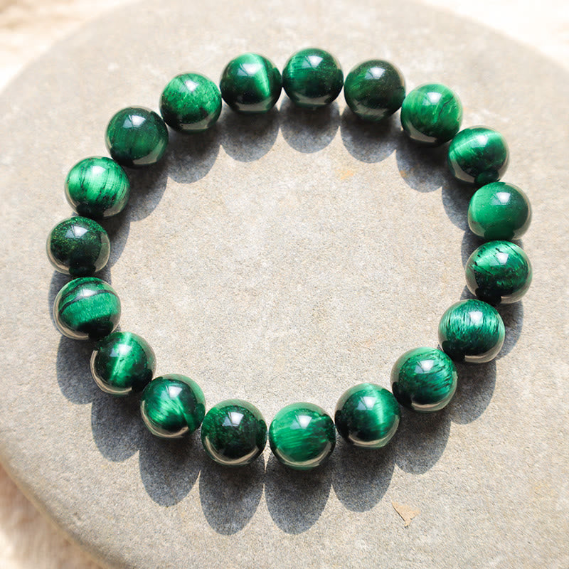 10mm Green Tiger Eye Growth Energy Bracelet