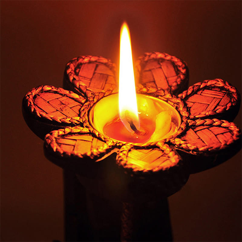 Wooden Hand Pattern Candle Holder | Spiritual Home Accent