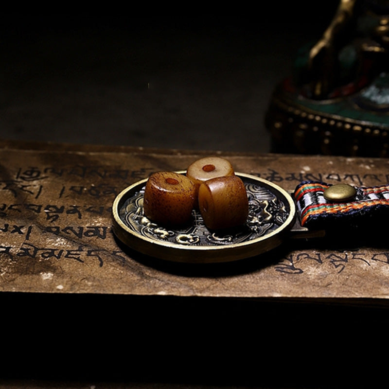 Yak Bone Amber 108 Bead Mala Bracelet for Balance