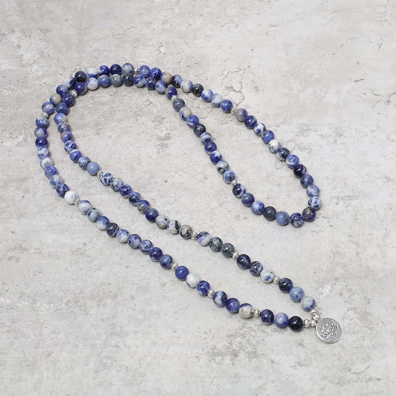 6mm Blue Aventurine Lotus Peace Necklace & Bracelet