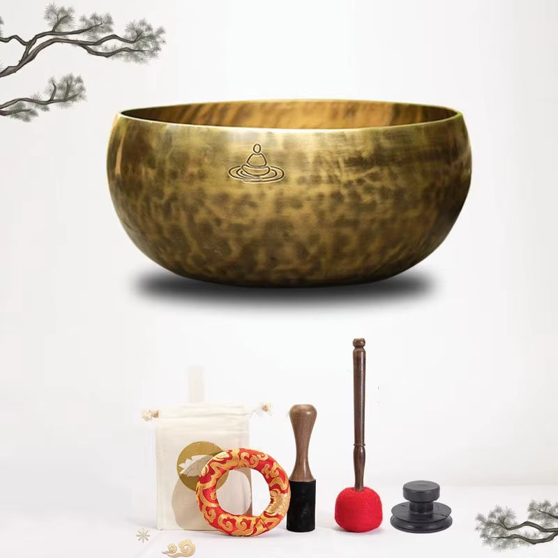 Handmade Large Tibetan Singing Bowl Meditation Buddha Massage Yoga Nepal Singing Bowls Chakra Sound Healing Therapy Instruments