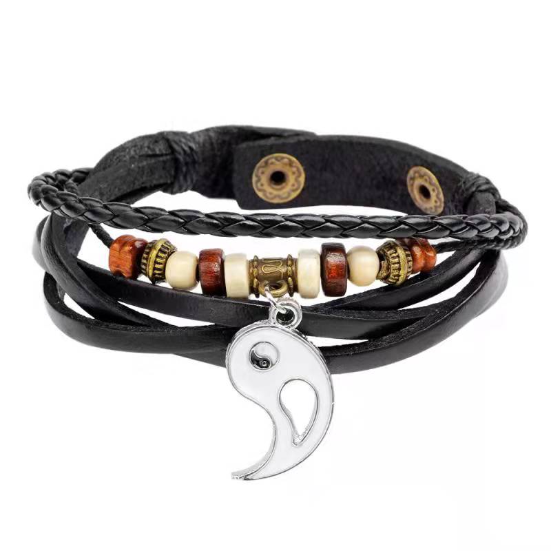 Unisex Copper Yin Yang Balance Bracelet for Couples