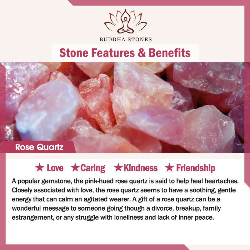 Natural Rose Quartz Necklace Pendant for Unconditional Love & Healing