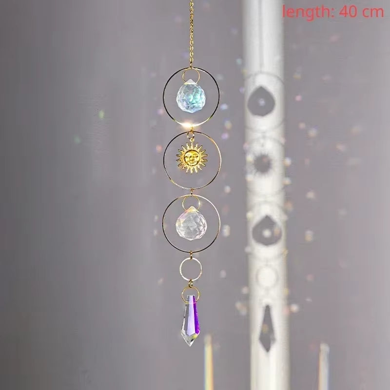 Crystal Suncatcher Outdoor Wind Chime Hanging Crystal Angel Butterfly Pendants Garden Tree Decor Window Drop Bell Hanging Decor