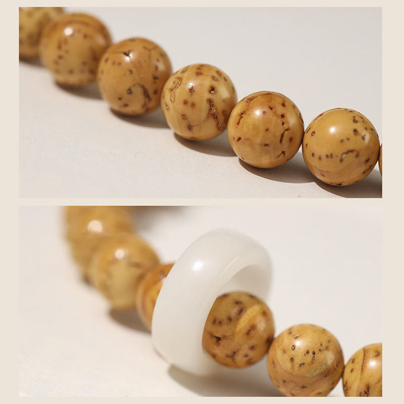 Double Wrap Purple Gold Rat Wealth Bodhi Seed Spiritual Bracelet