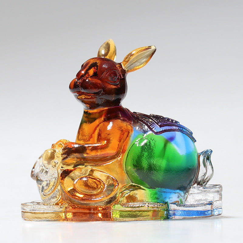 Handmade Liuli Crystal Chinese Dragon Figurine for Protection & Prosperity