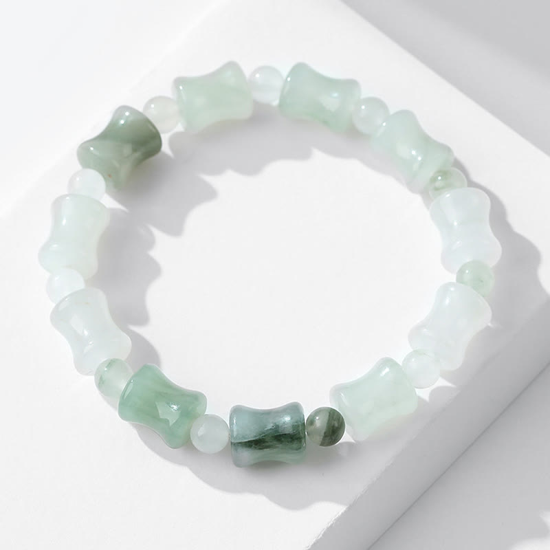 Jade Coconut Shell Bamboo Pattern Abundance Bracelet
