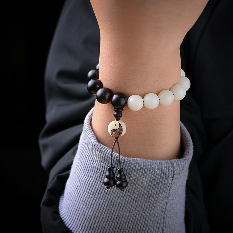 12mm Ebony Yin Yang Meditation & Protection Bracelet